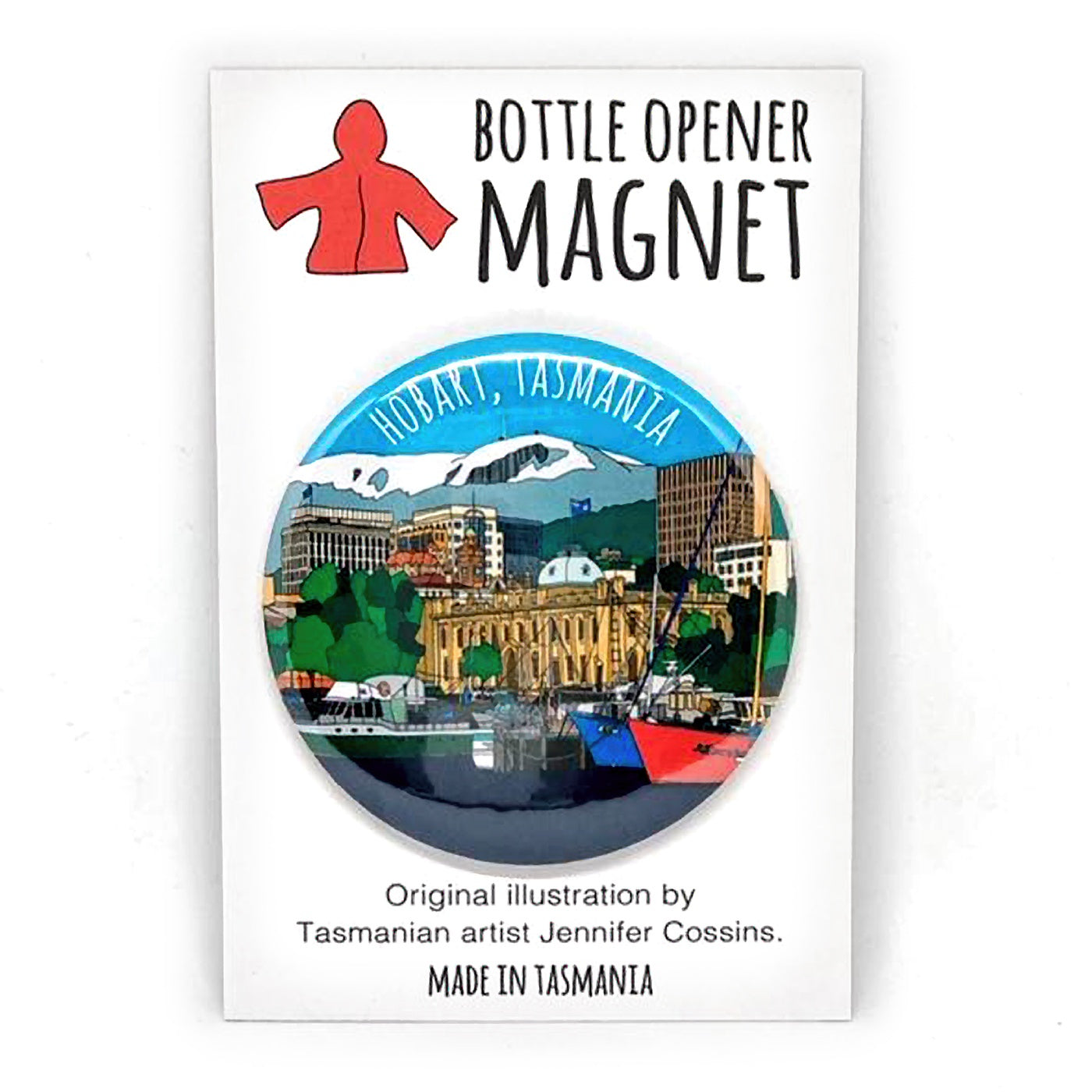 Red Parka – Bottle Opener Magnet - Hobart