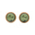 Myrtle & Me - Stud Earrings - Myrtle Tree - Metallic Green