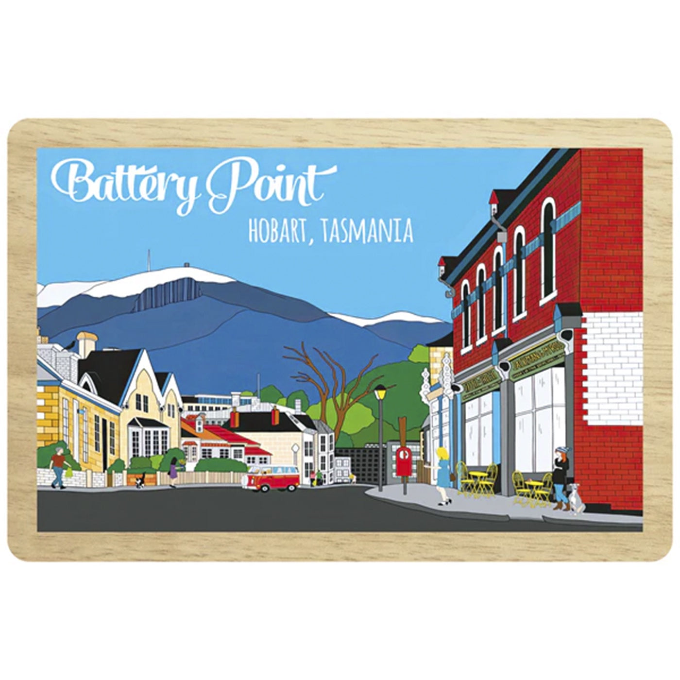 Red Parka - Wooden Magnet - Battery Point