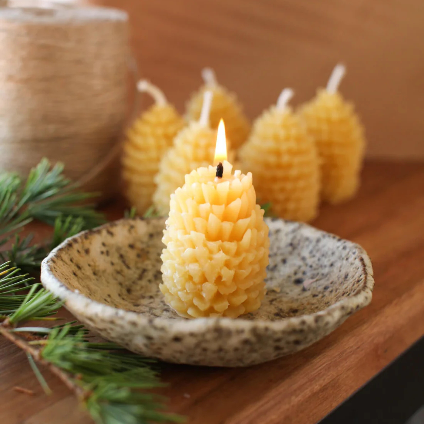 Bee Native - Beeswax Pine Cone Candle