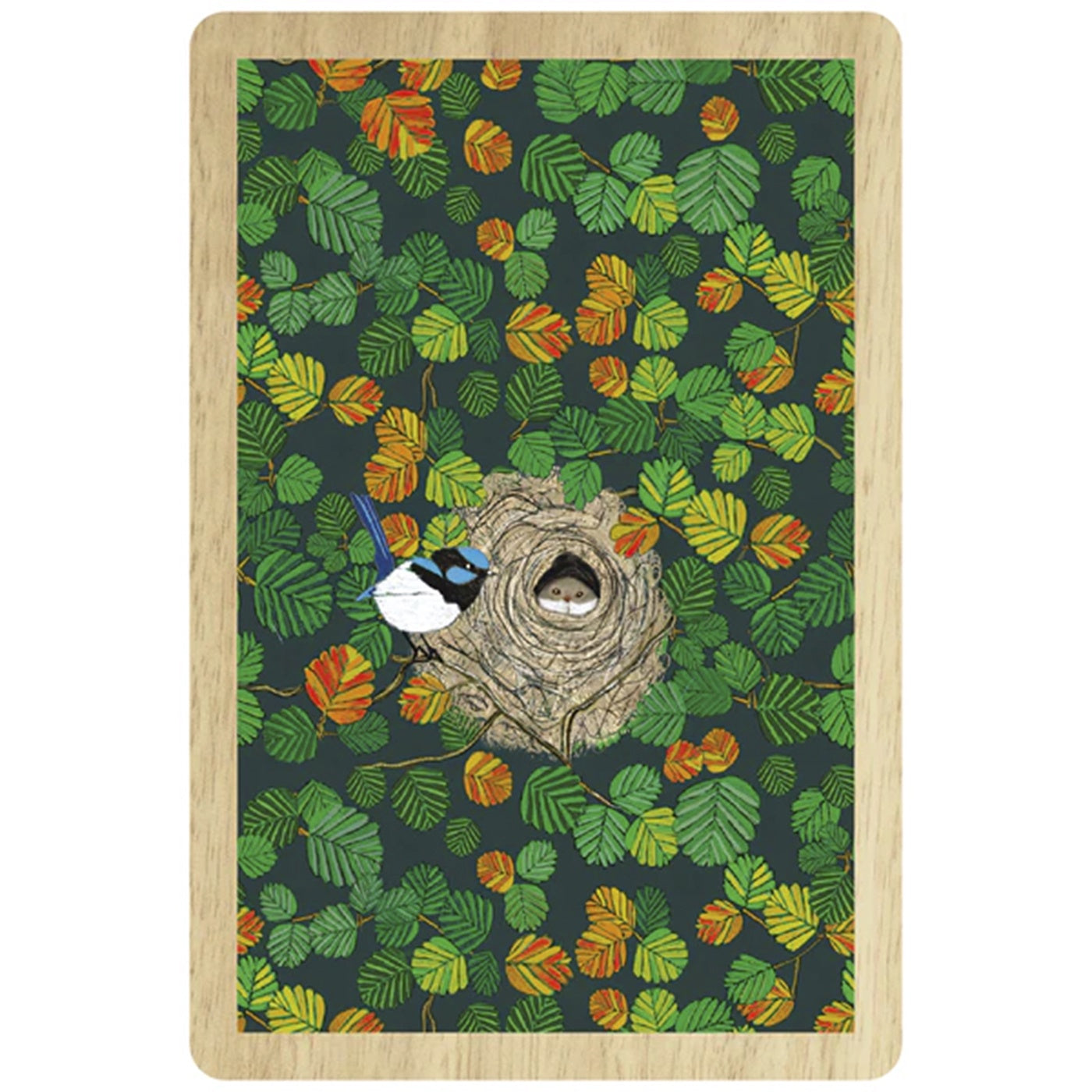 Red Parka - Wooden Magnet - Fagus Forest Fairy Wren