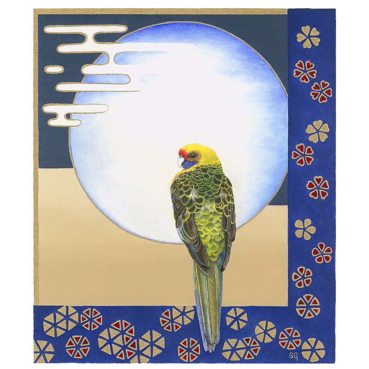 Sylvie Gerozisis - Birds of Tasmania - Oil Painting Art Print - The Green Rosella
