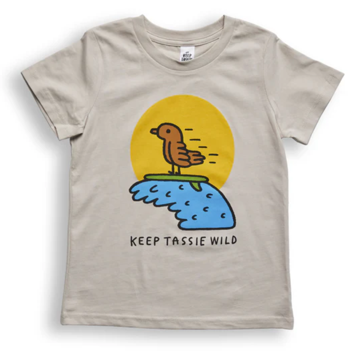 Keep Tassie Wild - Kids Tee - Surfing Bird