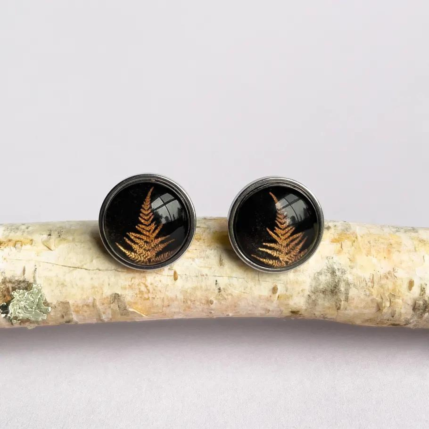 Myrtle & Me - Stud Earrings - Fern - Metallic Bronze