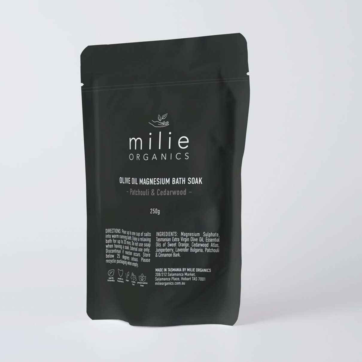 Milie Organics - Olive Oil Magnesium Soak - Patchouli & Cederwood