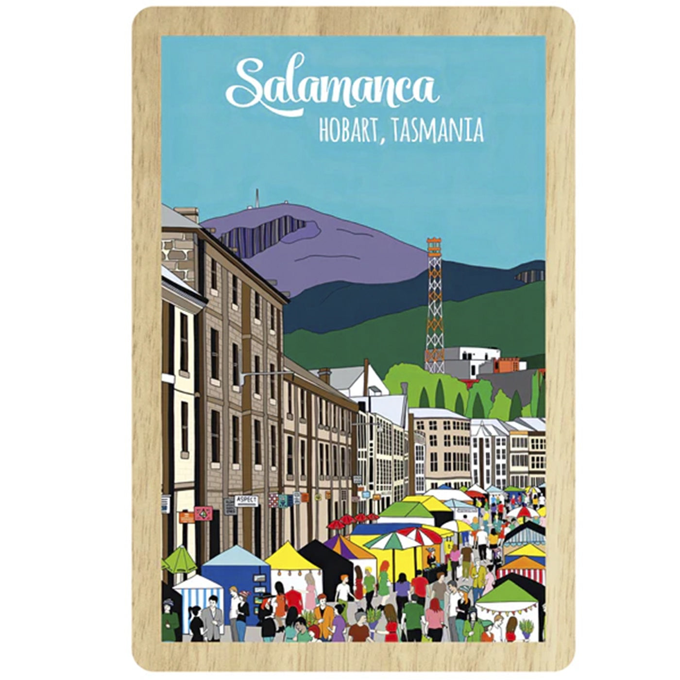 Red Parka - Wooden Magnet - Salamanca