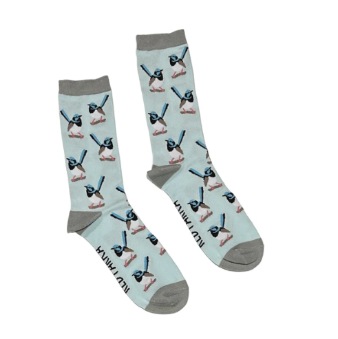 Red Parka - Socks - Adult - Fairy Wren (Light Blue)