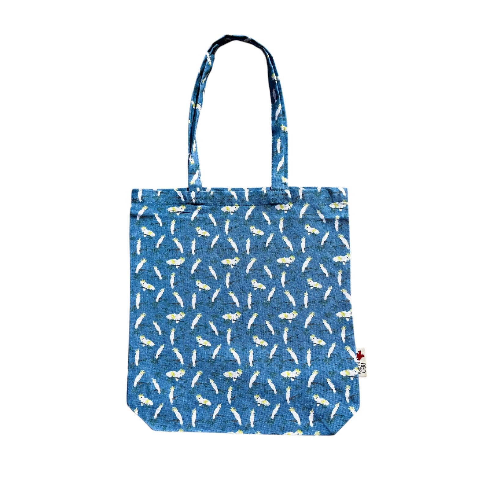 Red Parka - Tote Bag - Sulphur-crested Cockatoo Pattern