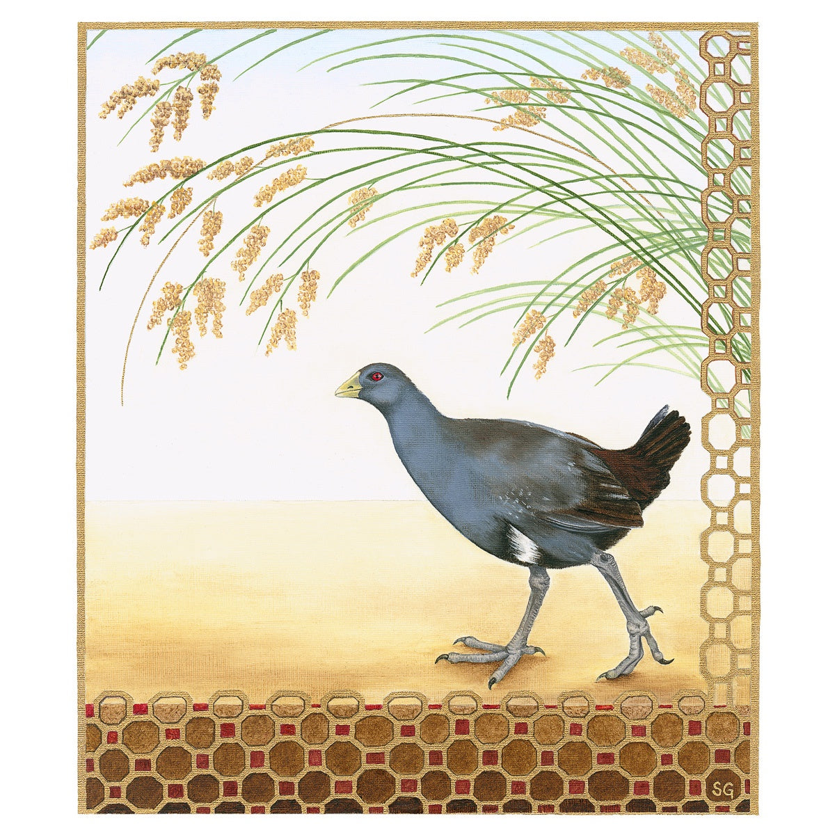 Sylvie Gerozisis - Birds of Tasmania - Oil Painting Art Print - The Tasmanian Native Hen