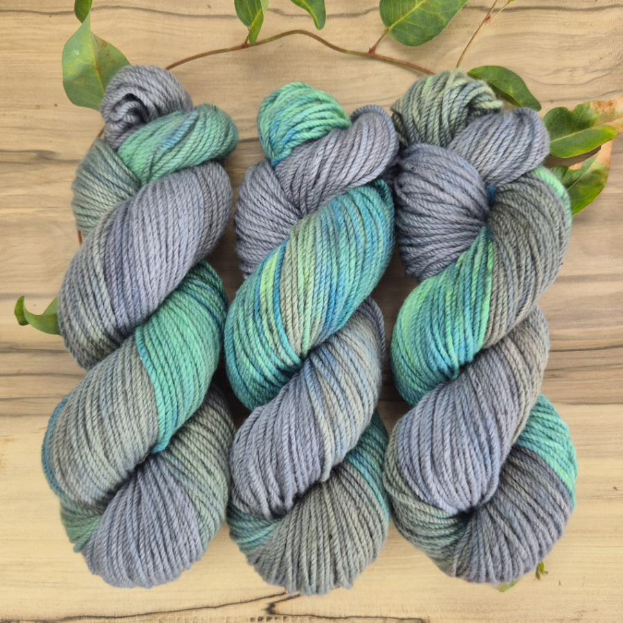 Hobart Wool Co - 100 gram Hand Dyed Yarn Skein - Takayna / Tarkine