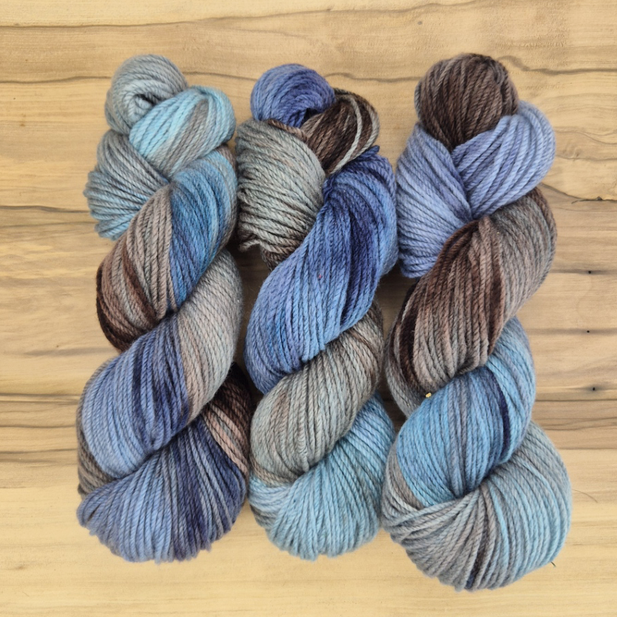 Hobart Wool Co - 100 gram Hand Dyed Yarn Skein - Tasman Sea Cliffs