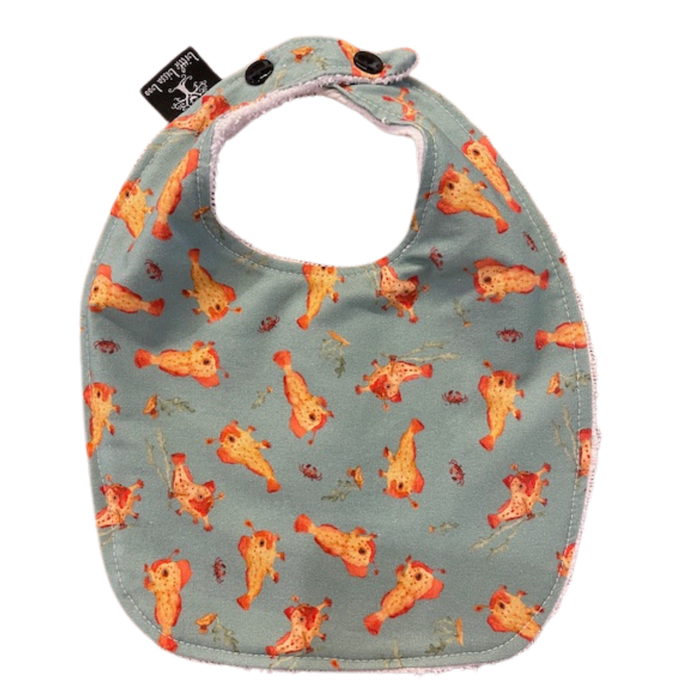 Little Lissa Loo - Bosa Art Children's Bib - Handfish (Aqua)