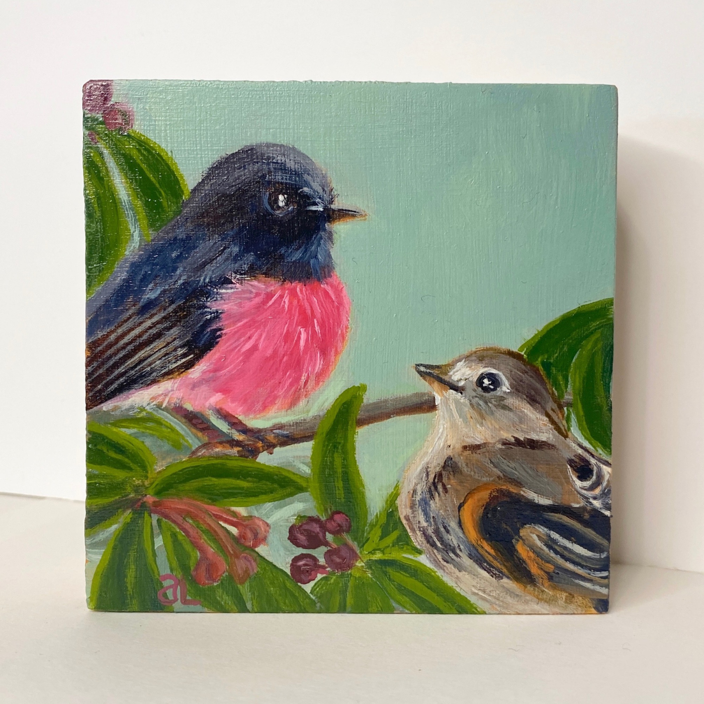 Averill Lawler - Birds of a Feather, Pink Robins