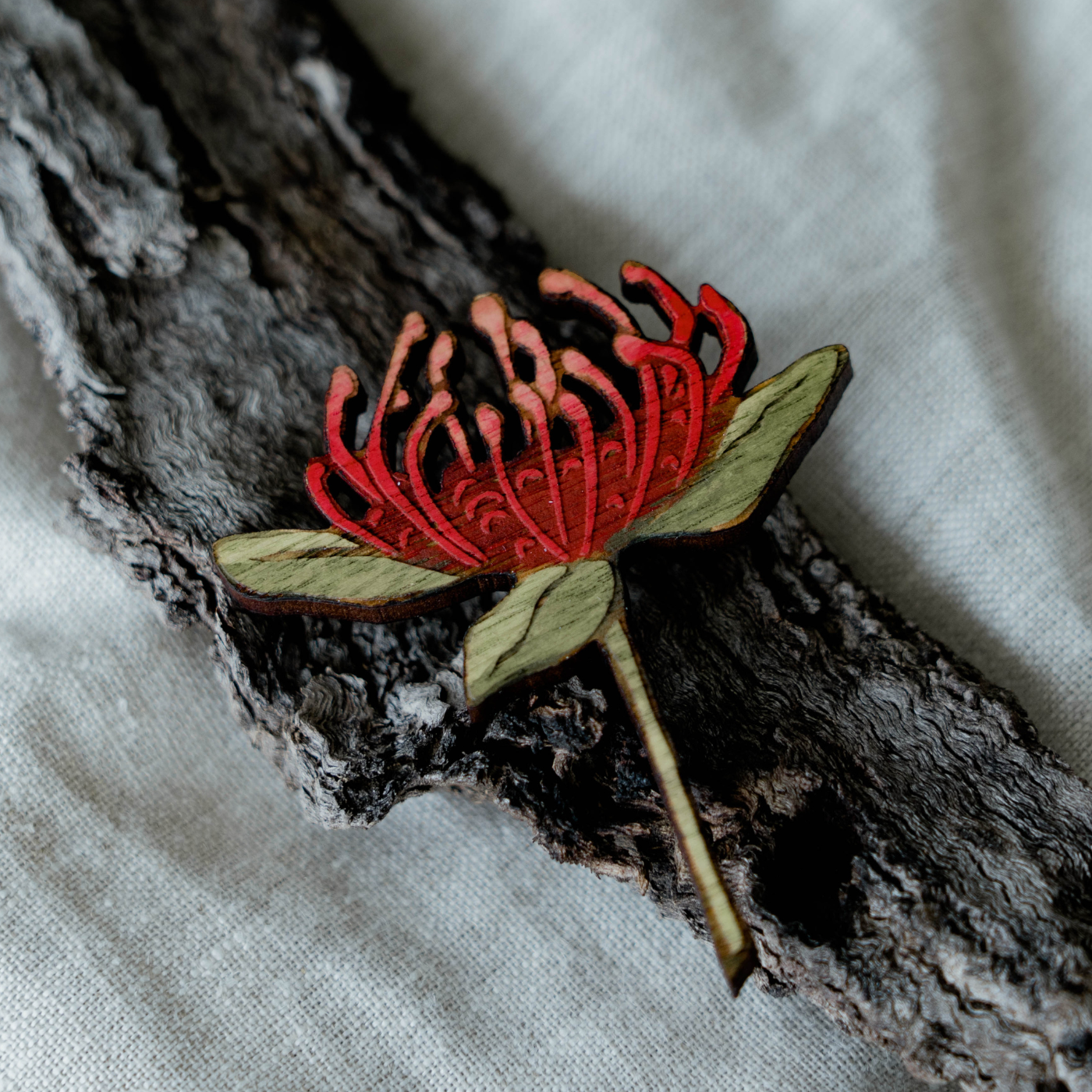 Trees 4 The Wood - Brooch - Waratah