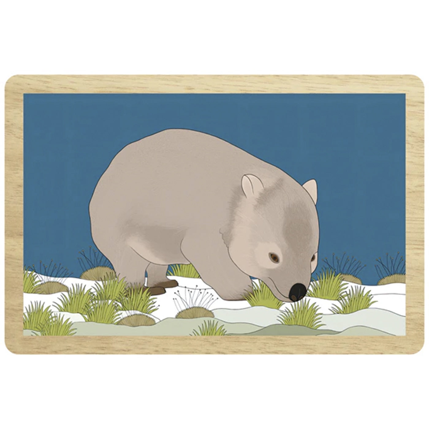 Red Parka - Wooden Magnet - Wombat