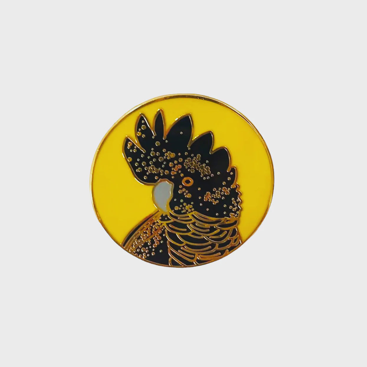 Red Parka - Enamel Pin - Black Cockatoo (Yellow)