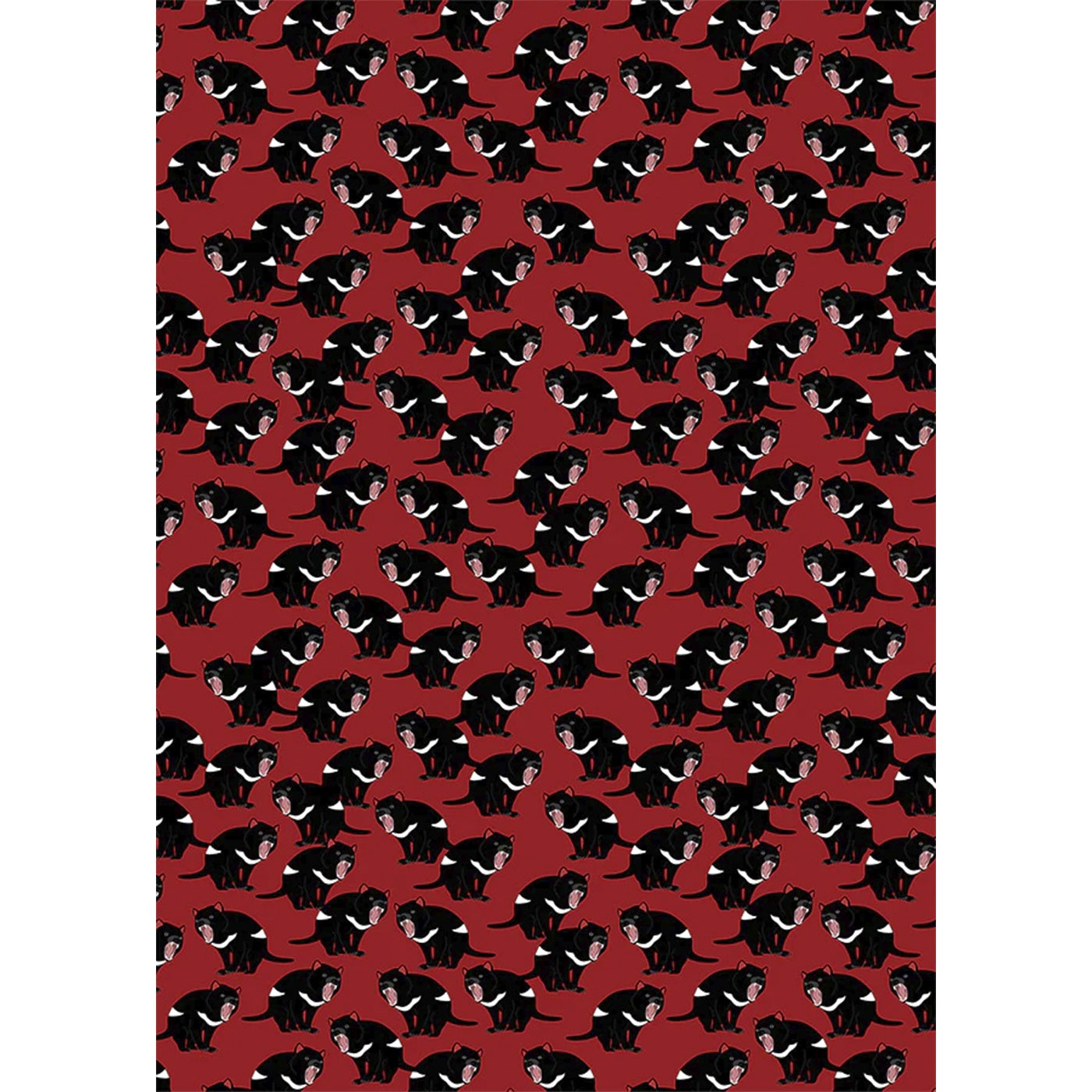 Red Parka – Tea Towel - Tasmanian Devil Pattern