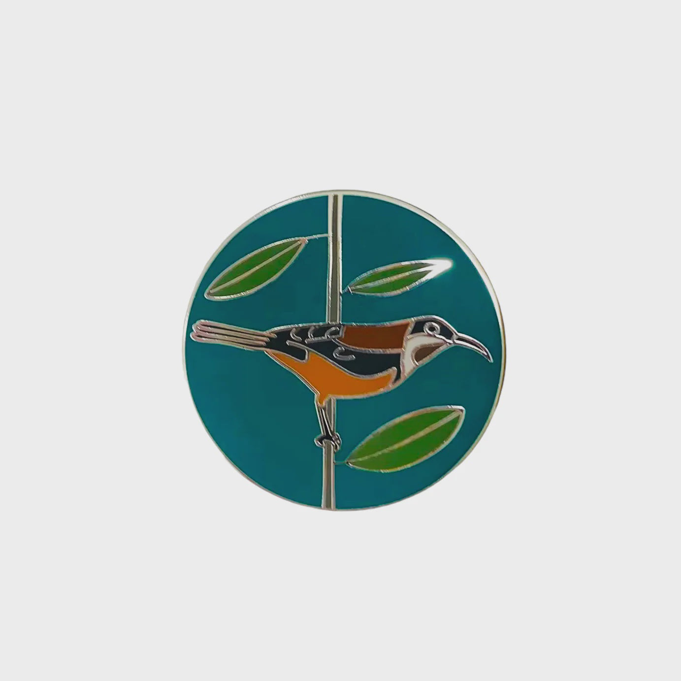 Red Parka - Enamel Pin - Eastern Spinebill