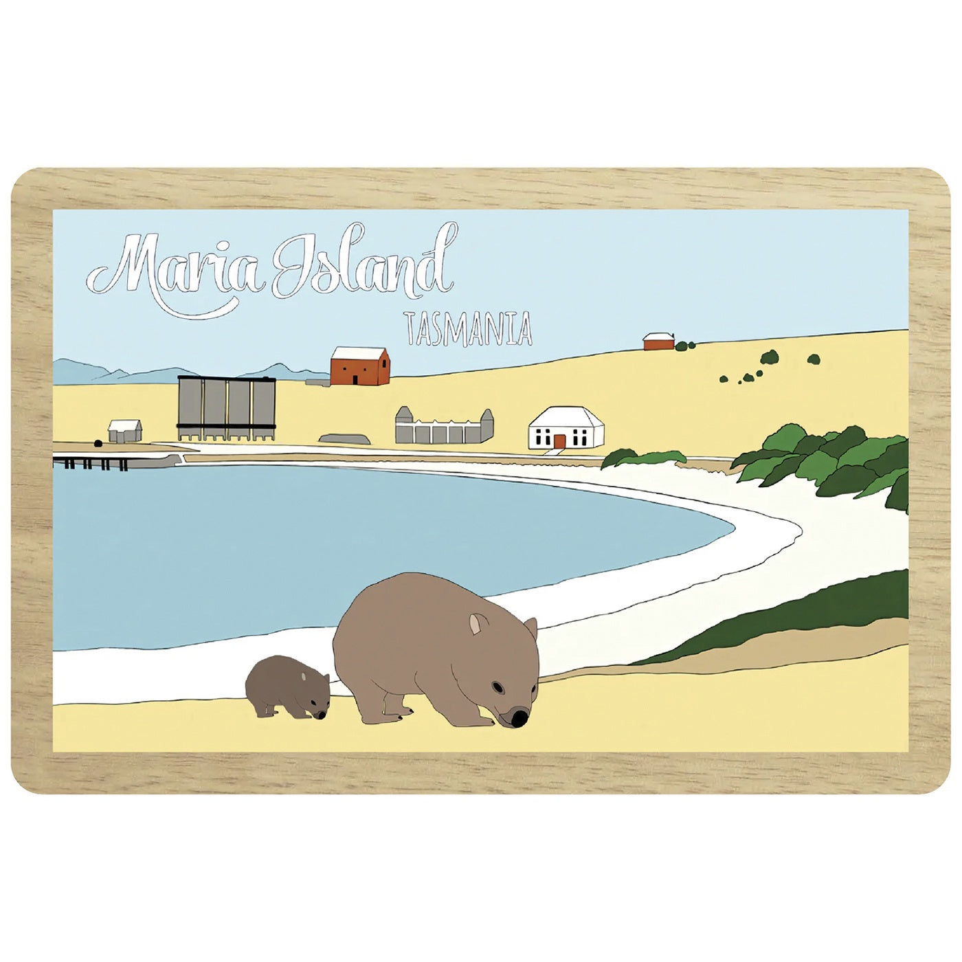 Red Parka - Wooden Magnet - Maria Island