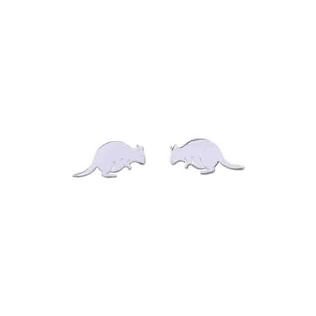 Red Parka - Stud Earrings - Recycled Sterling Silver - Pademelon