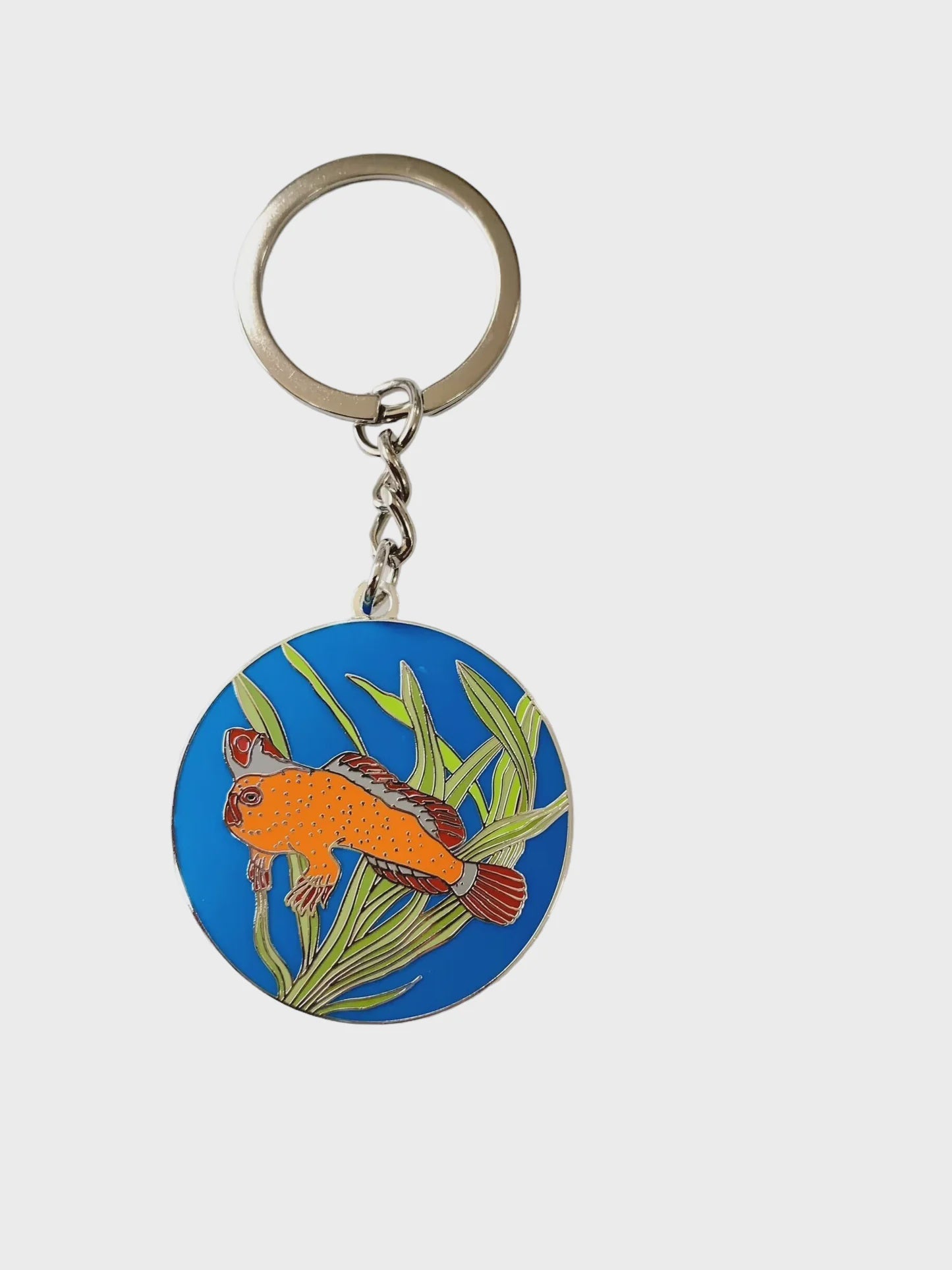 Red Parka - Enamel Keyring - Red Handfish