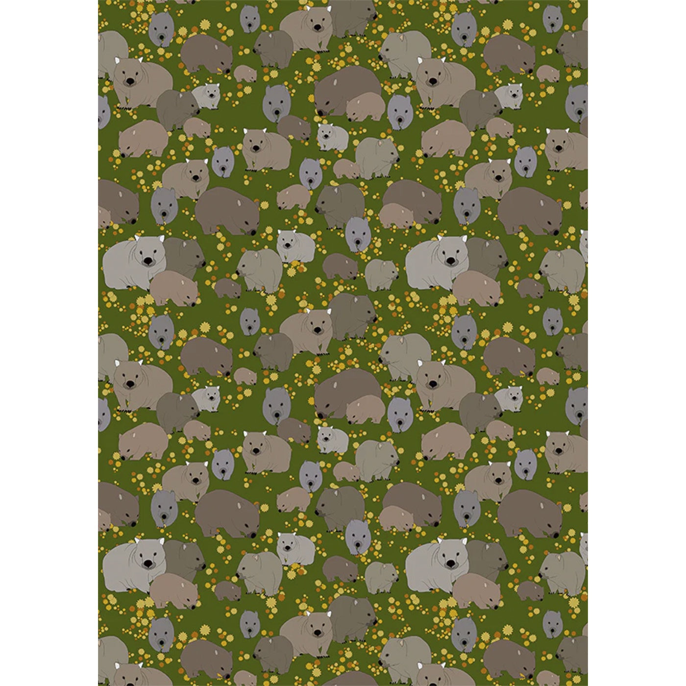 Red Parka – Tea Towel - Wombat & Wattle Pattern