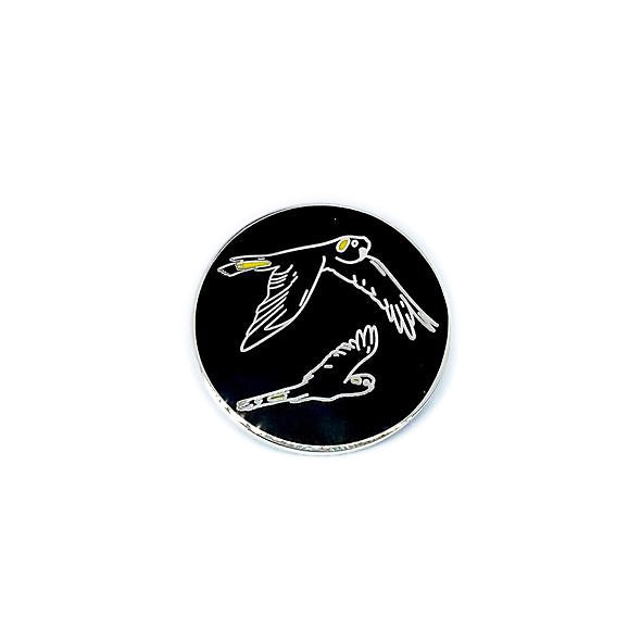 T.J.Finch - Enamel Pin - Yellow-Tailed Black Cockatoos (Black)