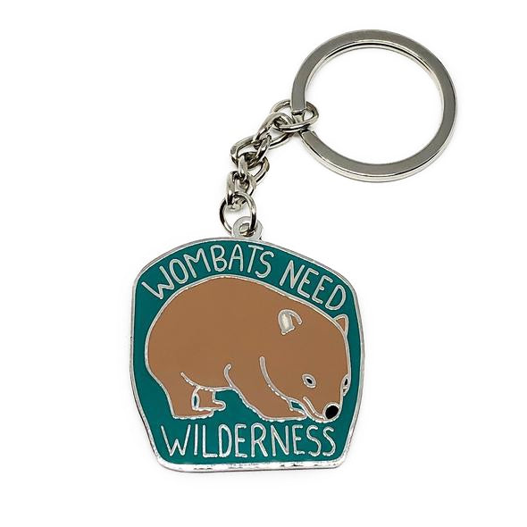 Wombat Key Rings Red Parka - Enamel Keyring - Wombat - Wild Island Tasmania