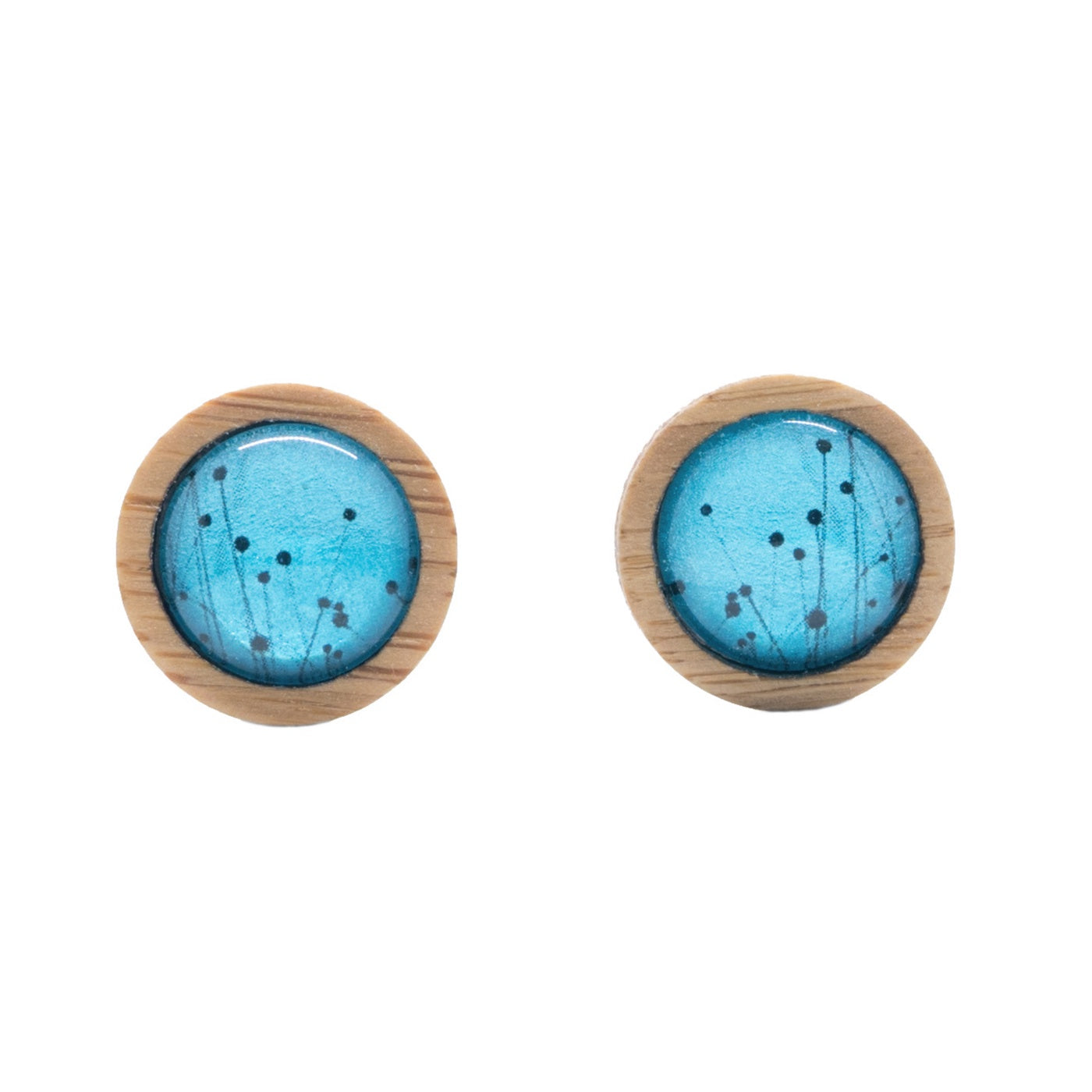 Myrtle & Me - Stud Earrings - Buttongrass - Metallic Blue