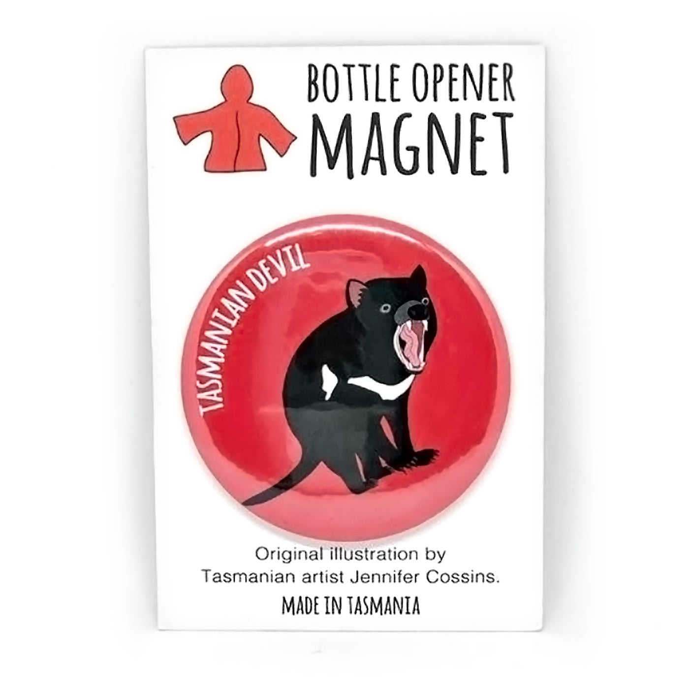 Red Parka – Bottle Opener Magnet – Tasmanian Devil