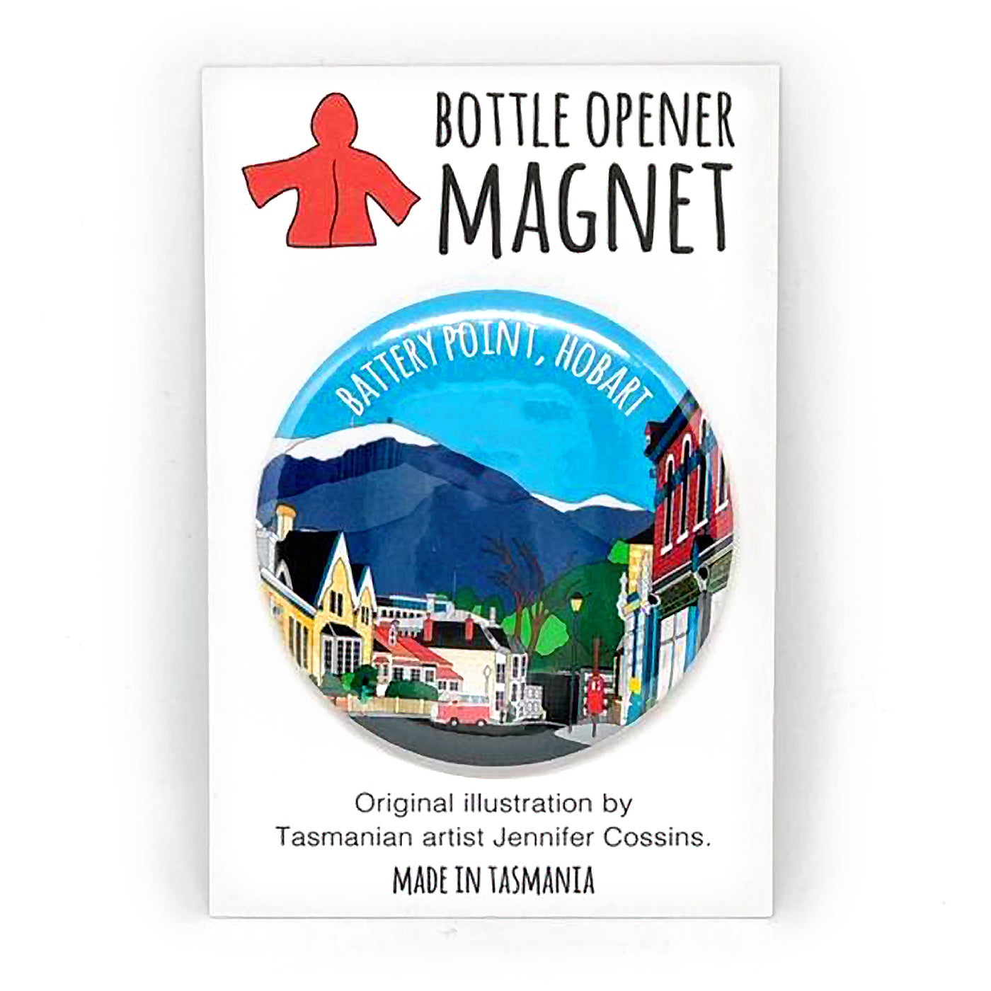 Red Parka – Bottle Opener Magnet - Battery Point