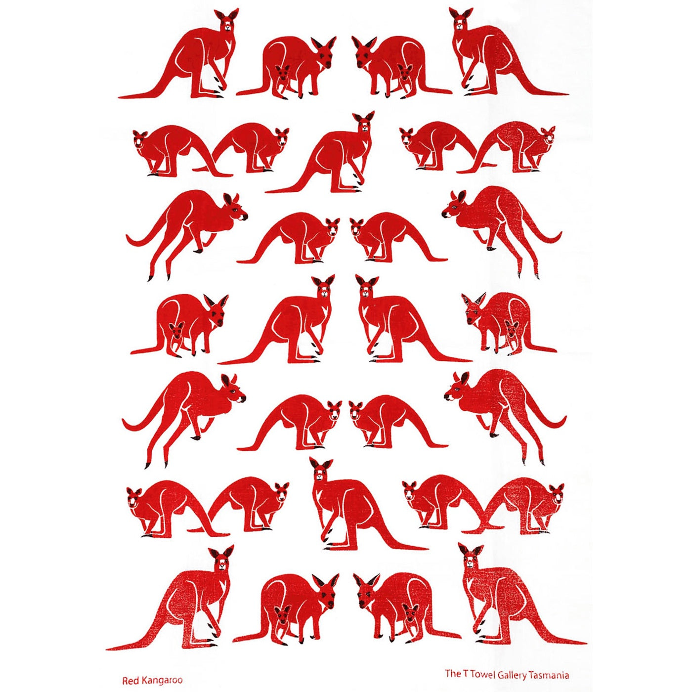 The T-Towel Gallery - Tea Towel - Red Kangaroo