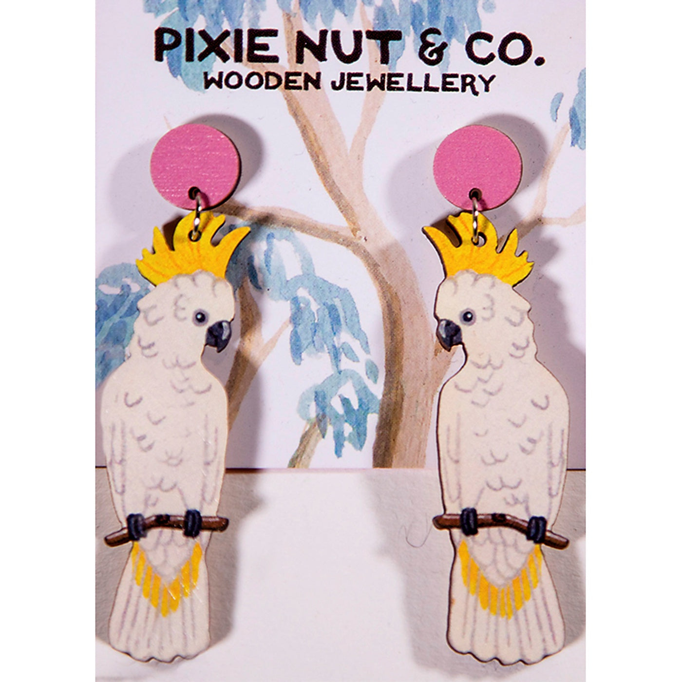 Pixie Nut & Co - Earrings - White Cockatoo