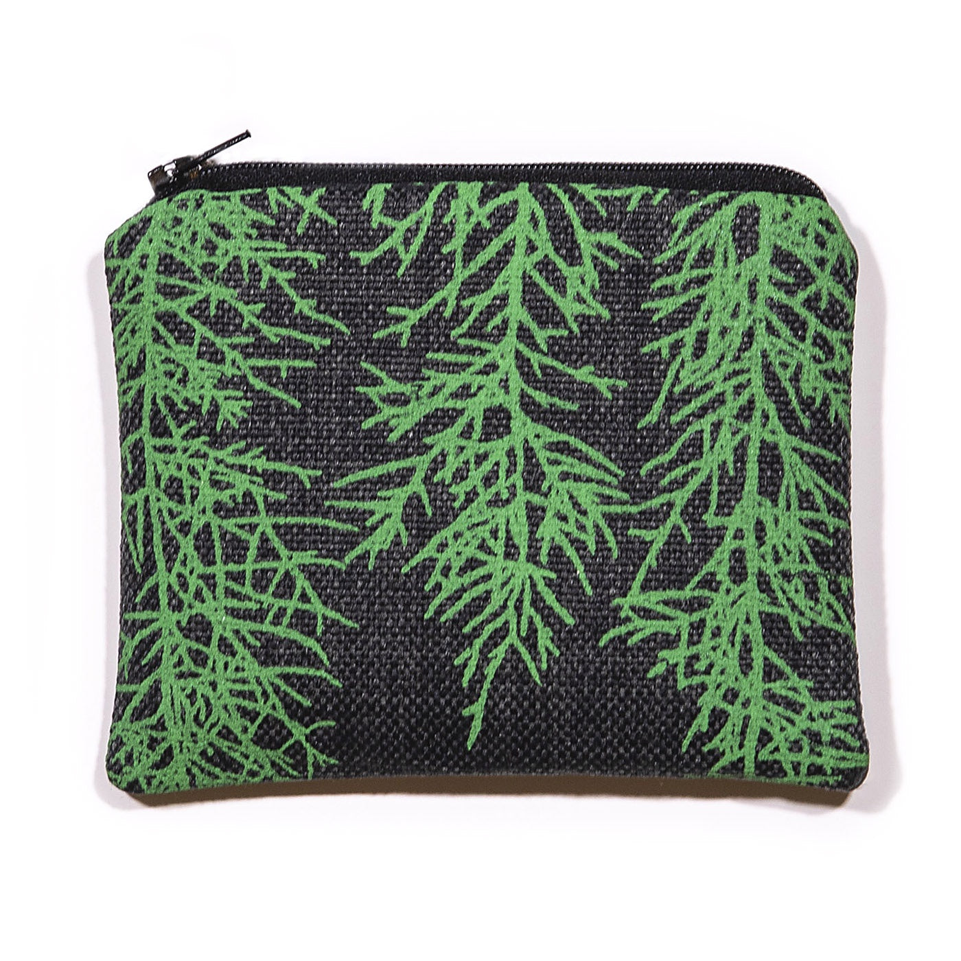 Stalley Textile Co - Zip Purse - Small - Huon Pine - Green on Charcoal