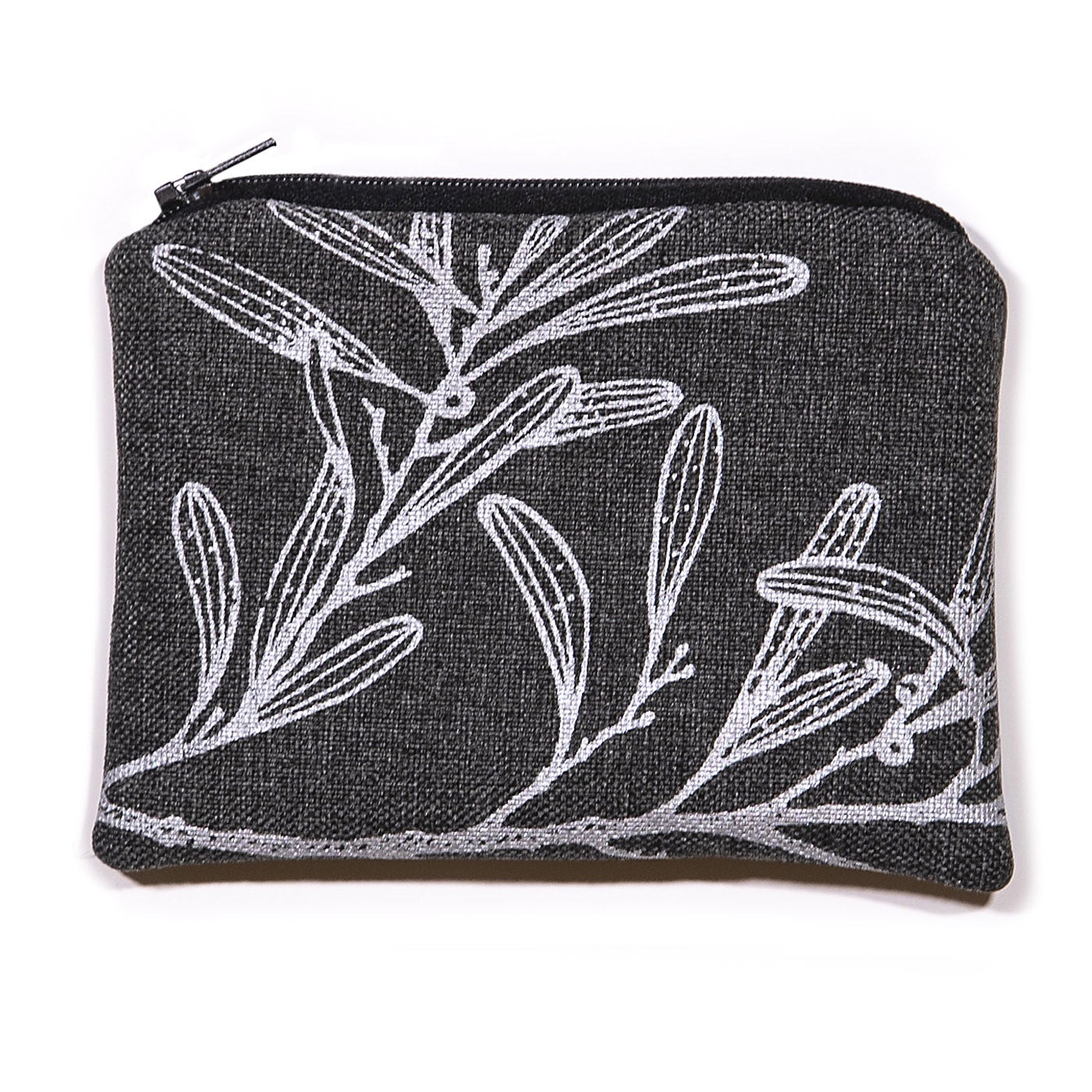 Stalley Textile Co - Zip Purse - Small - Blackwood - Silver on Charcoal
