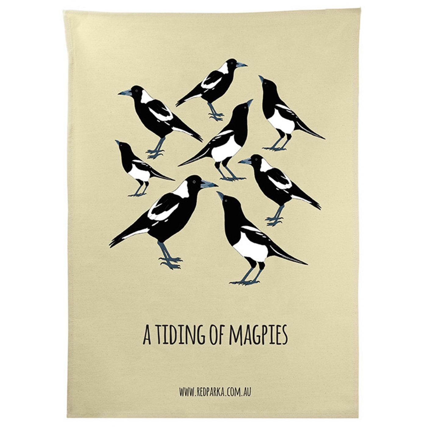 Red Parka - Tea Towel - Tiding of Magpies(Discontinued)