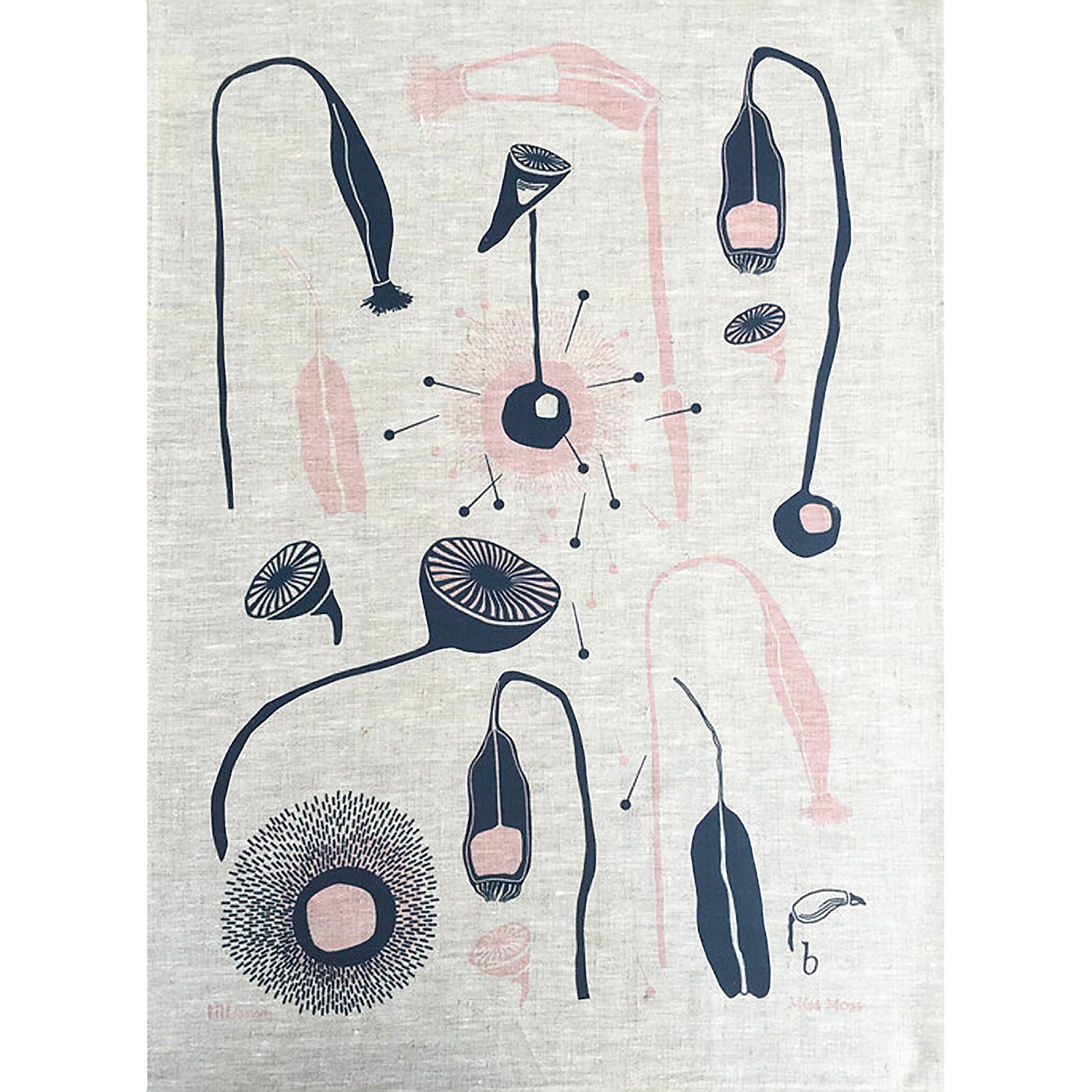 Till Designs - Tea Towel - Miss Moss - Pink