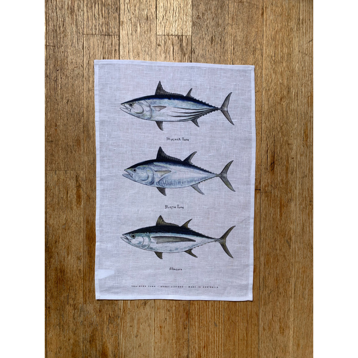 Bobby Seaford - Tea Towel - Southern Tuna - White