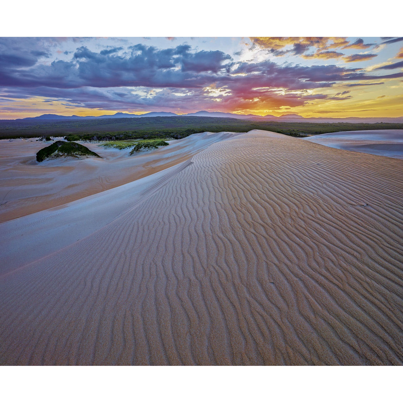 Rob Blakers - Takayna, view to the Norfolk Range - Dunefield Sunrise