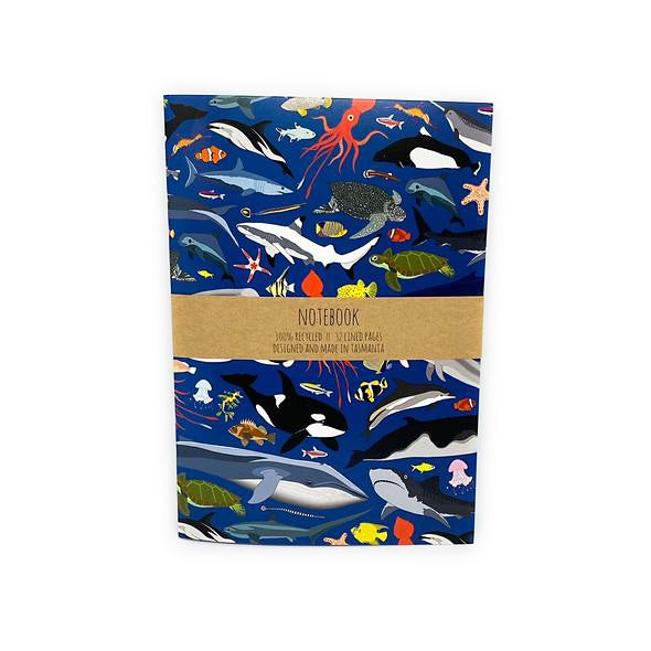 Red Parka - A5 Notebook - Ocean Animals