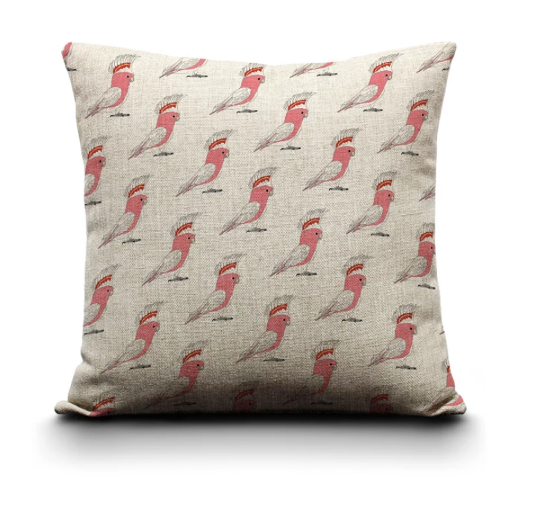 Red Parka - Cushion Cover - Major Mitchell Cockatoo