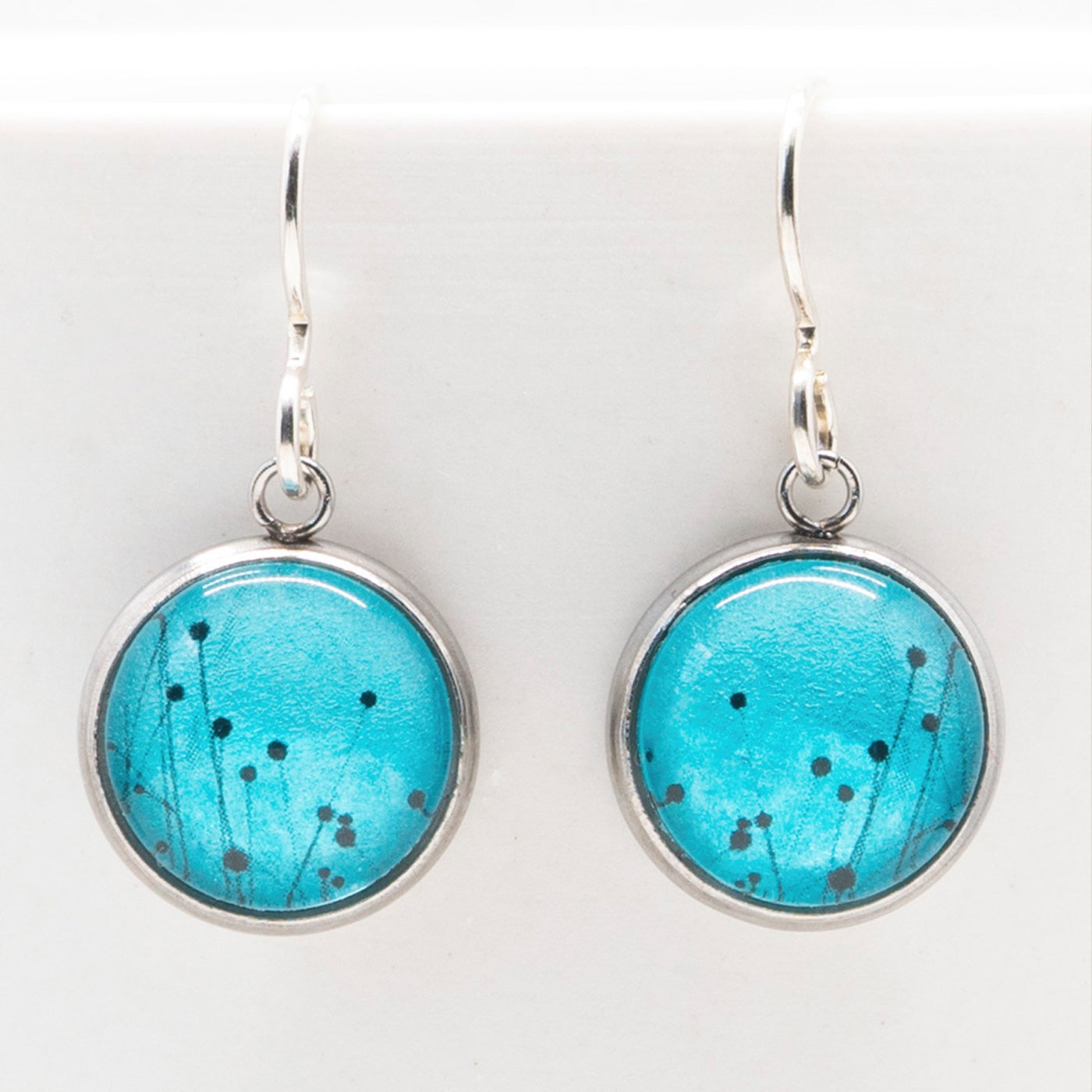 Myrtle & Me - Drop Earrings - Buttongrass - Metallic Blue
