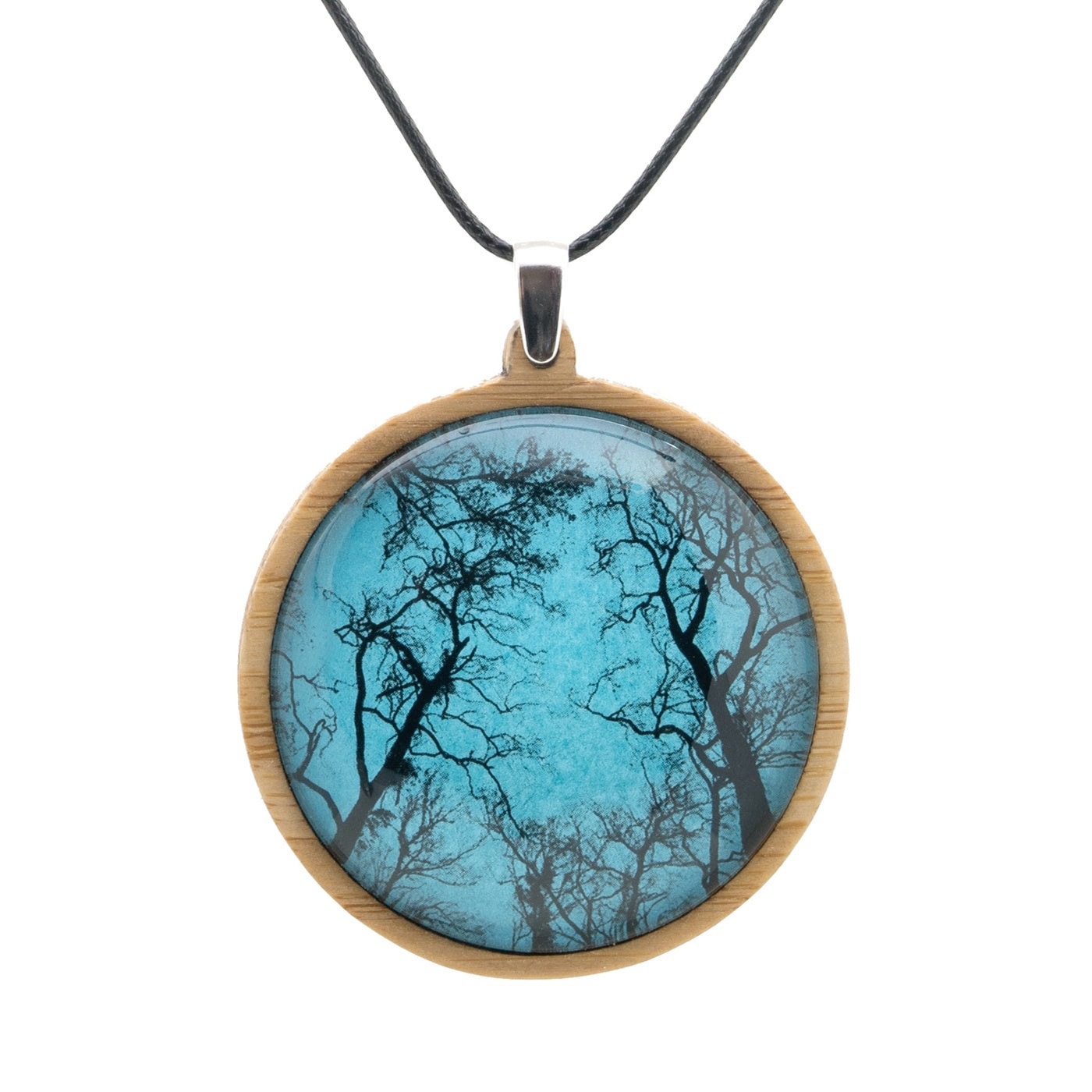 Myrtle & Me - Pendant - Gum Trees After Fire - Metallic Blue