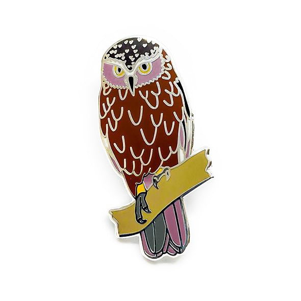 Red Parka - Enamel Pin - Boobook Owl