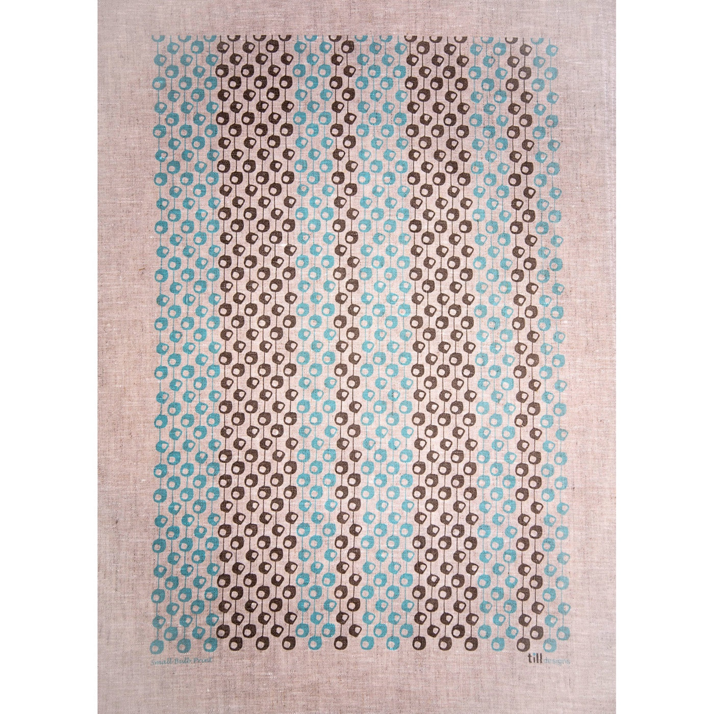 Till Designs - Tea Towel - Small Pod - Aqua & Mud