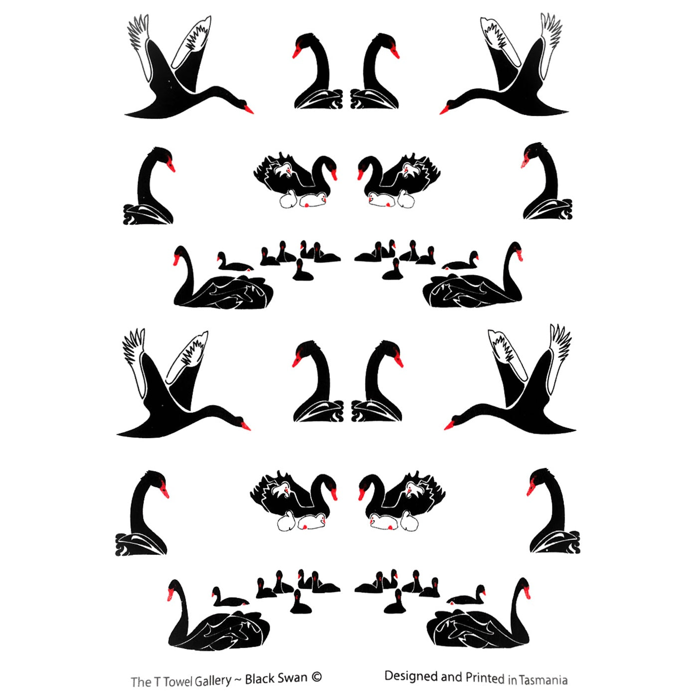 The T-Towel Gallery - Tea Towel - Black Swan