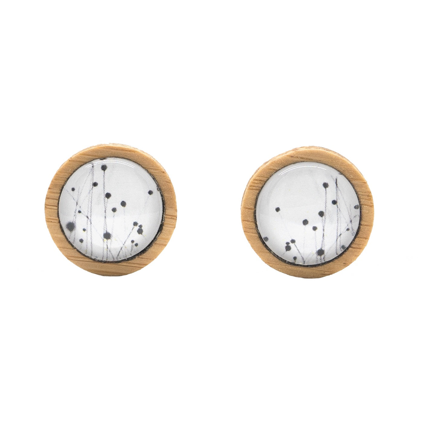 Myrtle & Me - Stud Earrings - Buttongrass - White