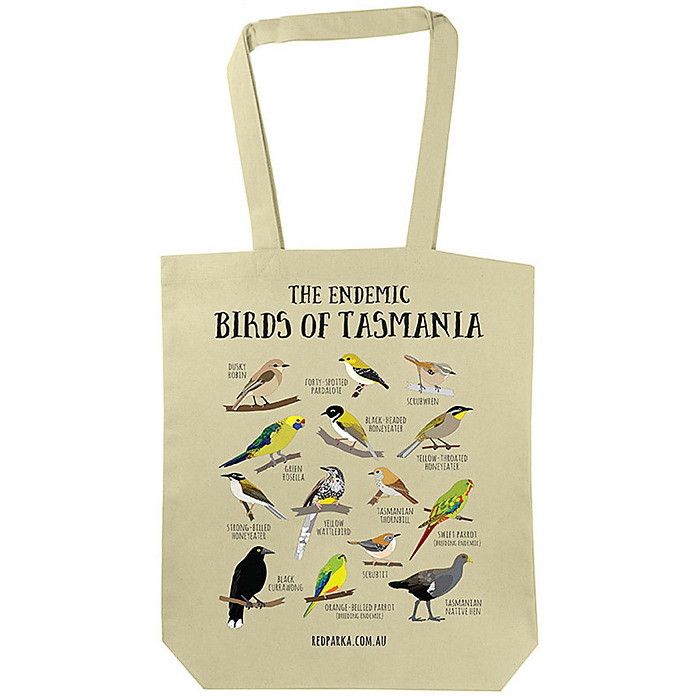 Red Parka - Tote Bag - Endemic Birds of Tasmania