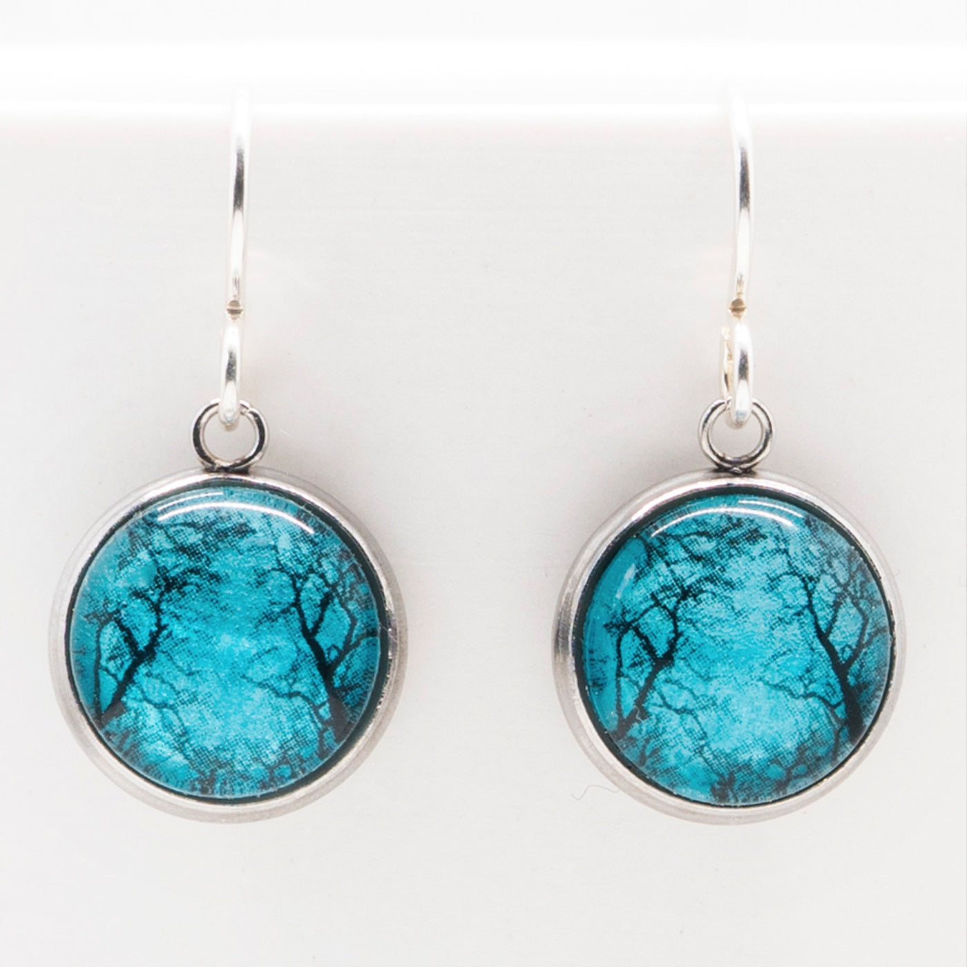 Myrtle & Me - Drop Earrings - Gum Trees After Fire - Metallic Blue