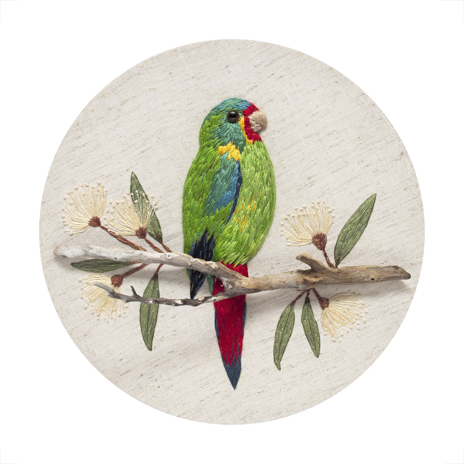 Juliette Kranyez - Embroidered Swift Parrot Art Print